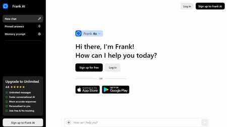 Frank AI Website Screenshot