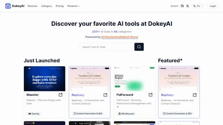 Dokey AI Website Screenshot