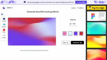 Mesh Gradient Website Screenshot