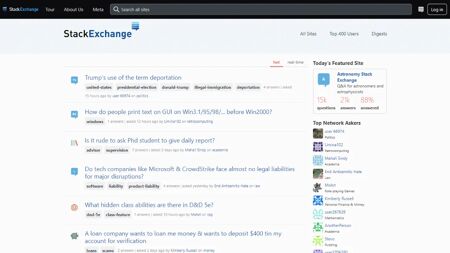 Stack Exchange Website Screenshot