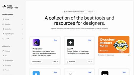 Good Design Tools Website Screenshot