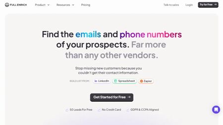 FullEnrich Website Screenshot