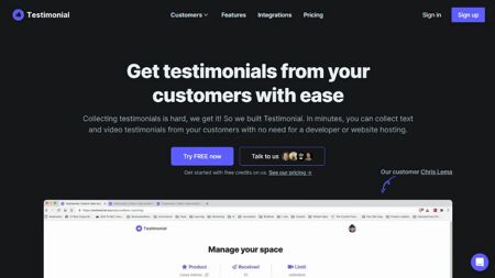 Testimonial Website Screenshot