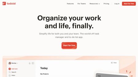 Todoist Website Screenshot