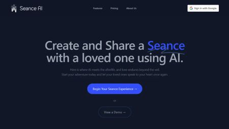 Seance AI Website Screenshot