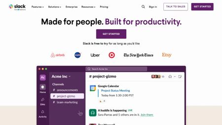 Slack Website Screenshot