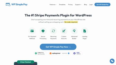 WP Simple Pay Website Screenshot