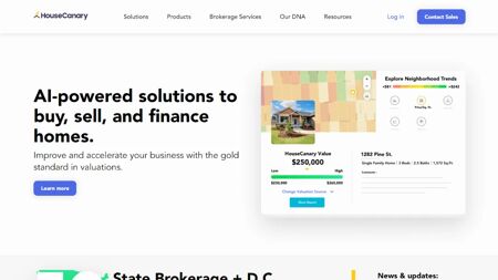 HouseCanary Website Screenshot