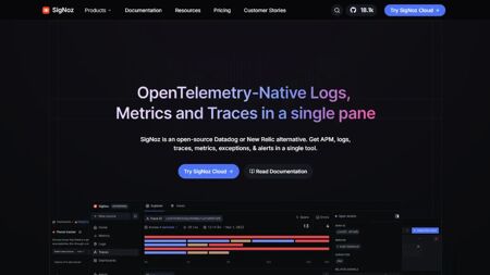 SigNoz Website Screenshot