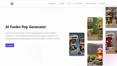 AI Funko Pop Generator Website Screenshot