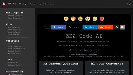 ZZZ Code AI Website Screenshot