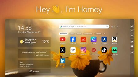 Homey: Productivity New Tab Website Screenshot