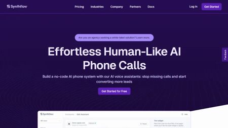 Synthflow Website Screenshot