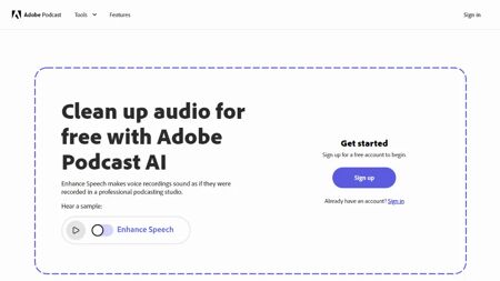 Adobe Speech Enhancer Website Screenshot