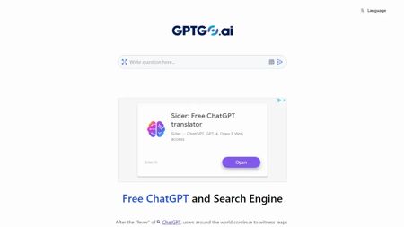 GPTGo Website Screenshot