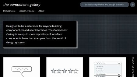 The Component Gallery Website Screenshot