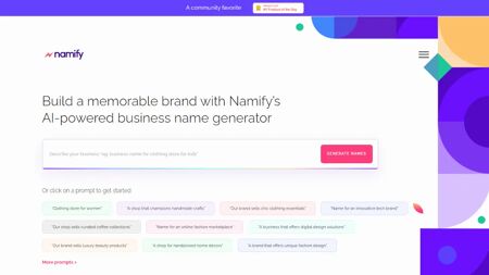 Namify Website Screenshot