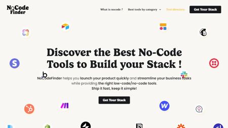 NoCode Finder Website Screenshot