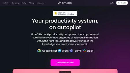 timeOS Website Screenshot