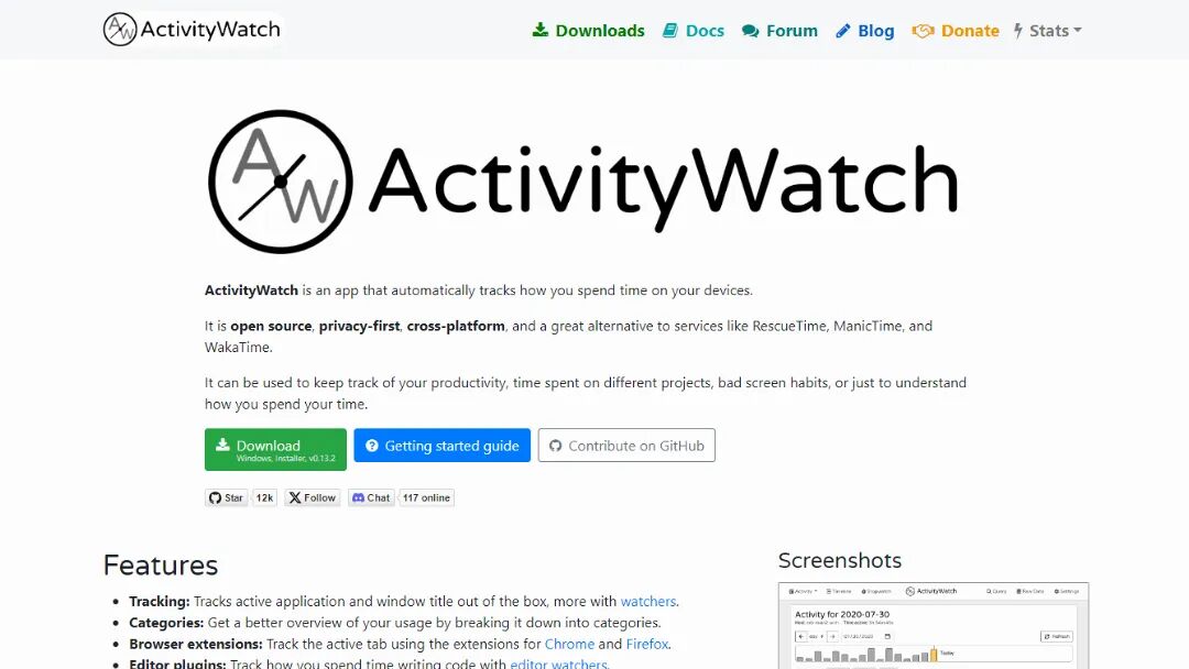 ActivityWatch Screenshot