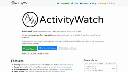 ActivityWatch Website Screenshot