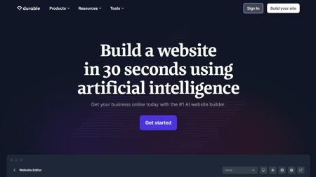 Durable AI Website Builder Website Screenshot