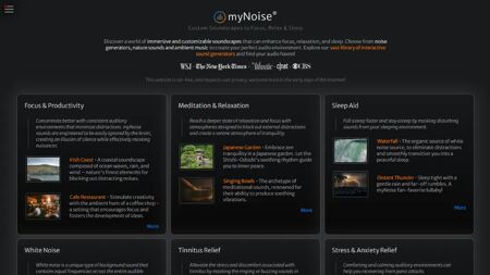 myNoise Website Screenshot