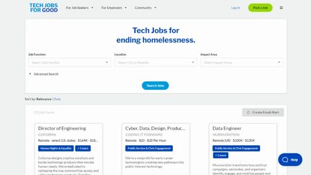 Tech Jobs For Good Website Screenshot