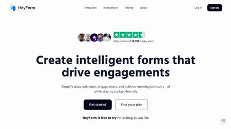 HeyForm Website Screenshot