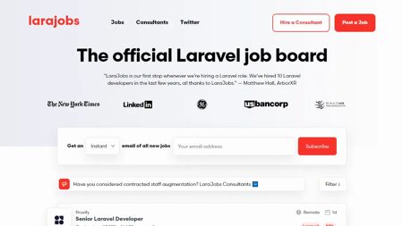 LaraJobs Website Screenshot