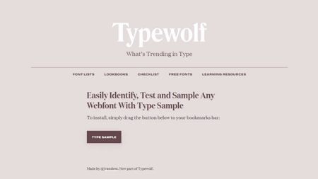 Type Sample Website Screenshot