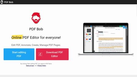 PDF Bob Website Screenshot