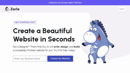 Zarla AI Website Builder Website Screenshot