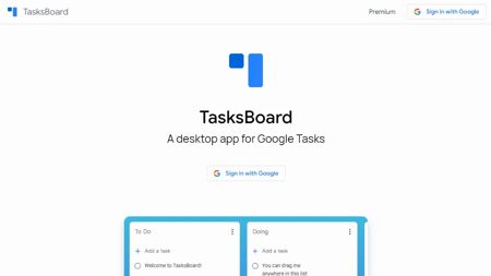 TasksBoard Website Screenshot