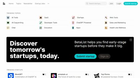 BetaList Website Screenshot