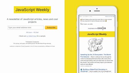 JavaScript Weekly Website Screenshot