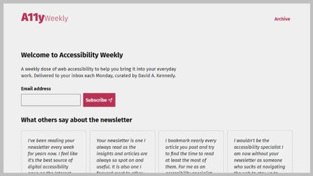 A11yWeekly Website Screenshot