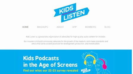 Kids Listen Website Screenshot