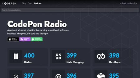 CodePen Radio Website Screenshot