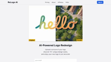 ReLogo AI Website Screenshot