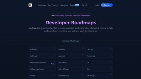 roadmap.sh Website Screenshot