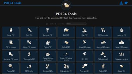 PDF24 Tools Website Screenshot