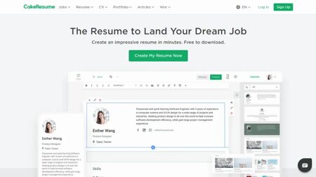 CakeResume Website Screenshot