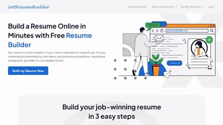 GotResumeBuilder Website Screenshot