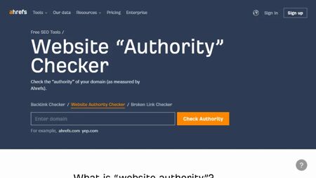 Website Authority Checker Website Screenshot