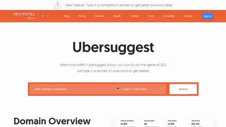 Ubersuggest Website Screenshot