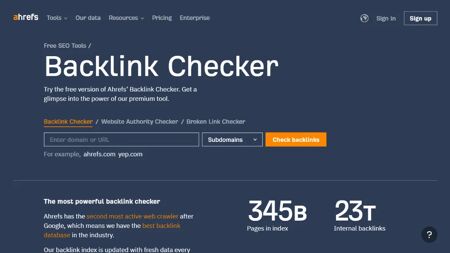 Backlink Checker Website Screenshot