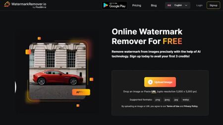 WatermarkRemover.io Website Screenshot