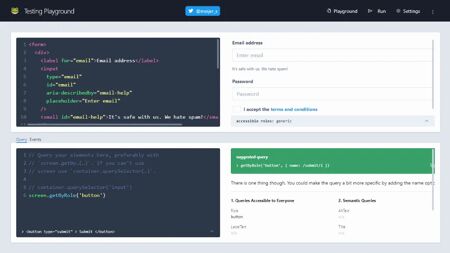 Testing Playground Website Screenshot