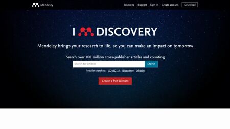 Mendeley Website Screenshot